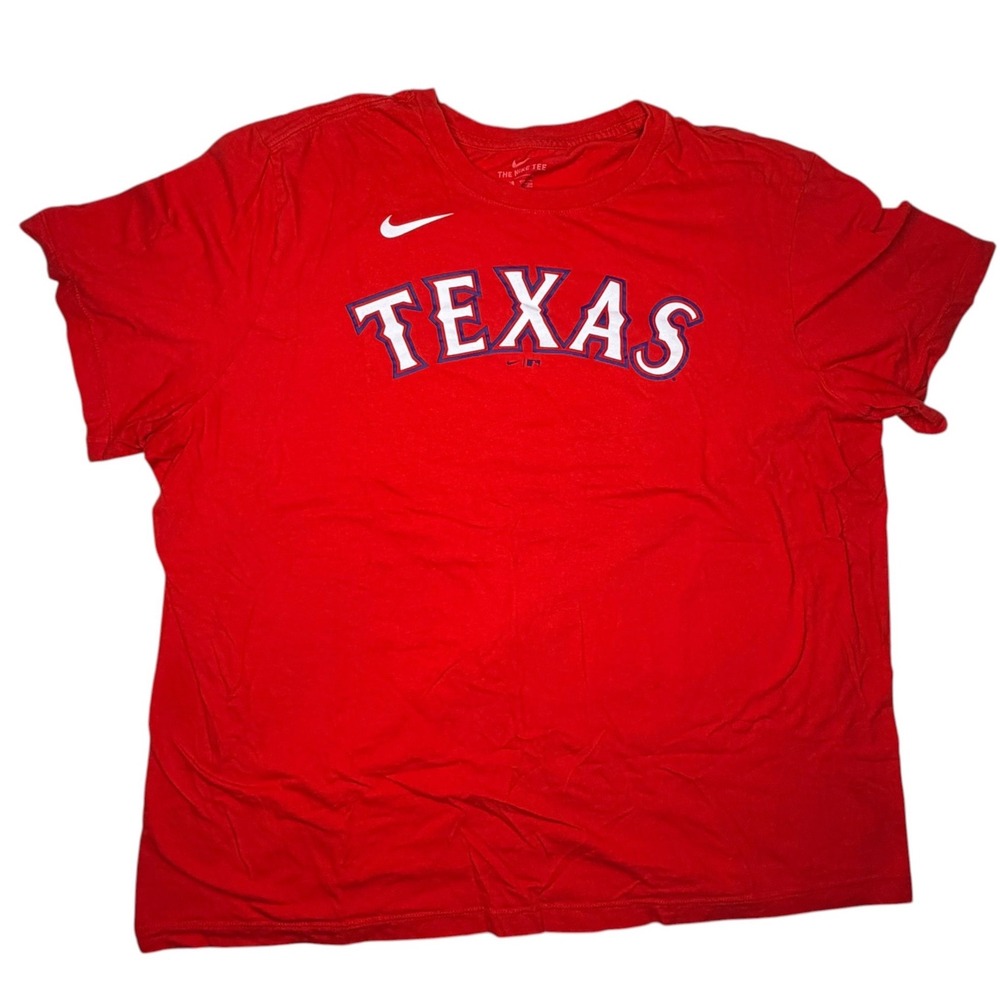 Nike Texas Rangers Jacob deGrom 48 T-Shirt XXL Red MLB Baseball Jersey Tee